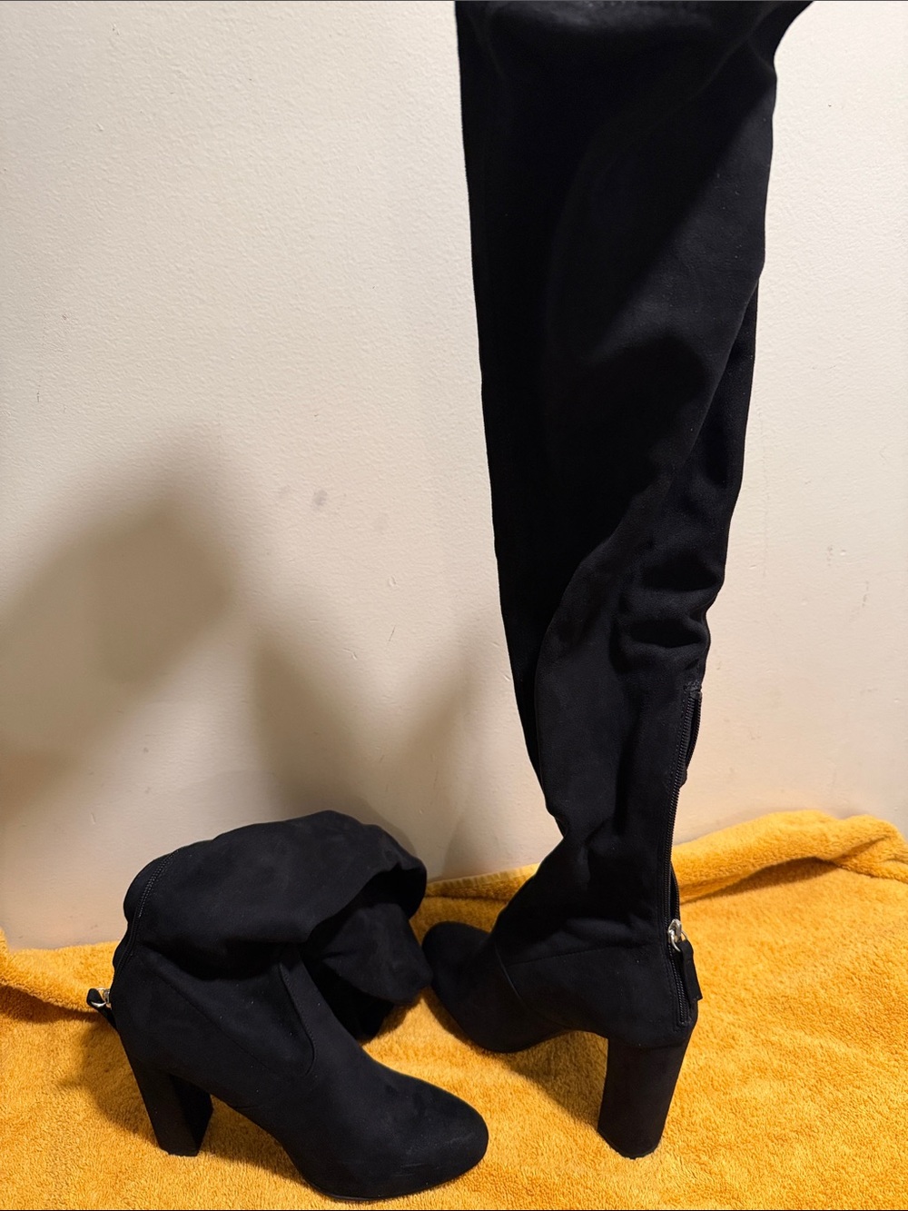 Steve Madden Black Over-the-Knee Block Heel Boots